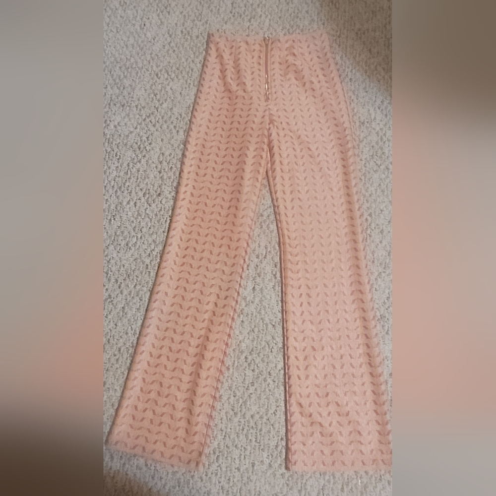 Deco Art highwaist front zip flare pant 27 4 6 womens 70s disco